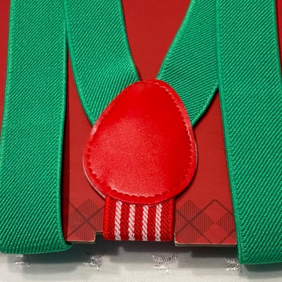Weimbley Novelty Holiday Suspenders with Bells Red and Green - Picture 4 of 4